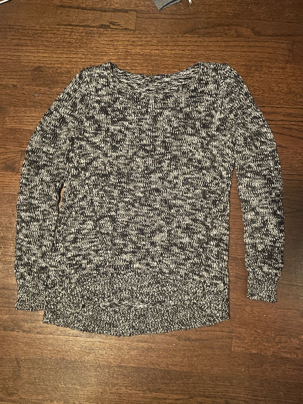 Women's Black & White Marled Knit Sweater